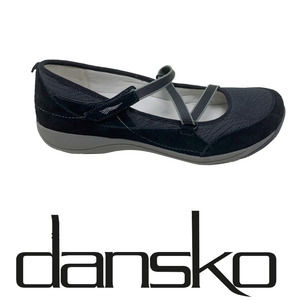 Dansko Hilda Black Suede Criss Cross Mary Janes Sz 41 US 10.5 - 11 Comfort Shoes